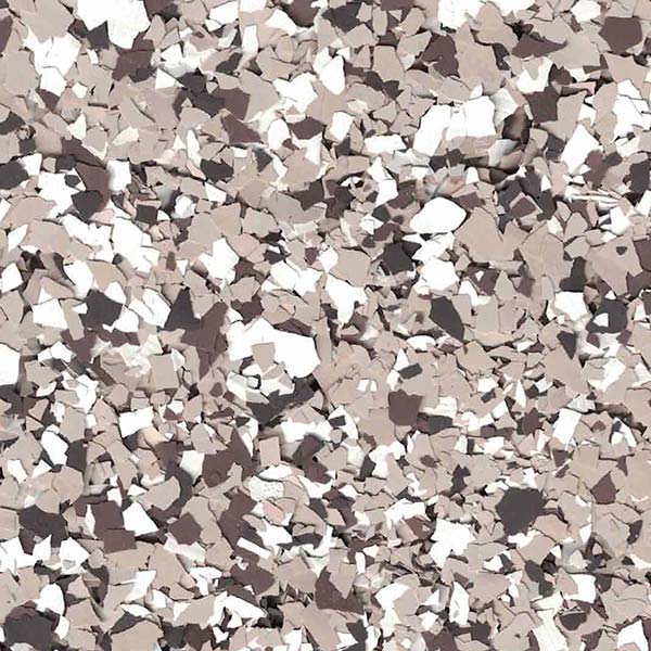 The image shows a chaotic mosaic of sharp-edged shards in various shades of white, beige, and gray, giving the impression of crushed stone or abstract art.